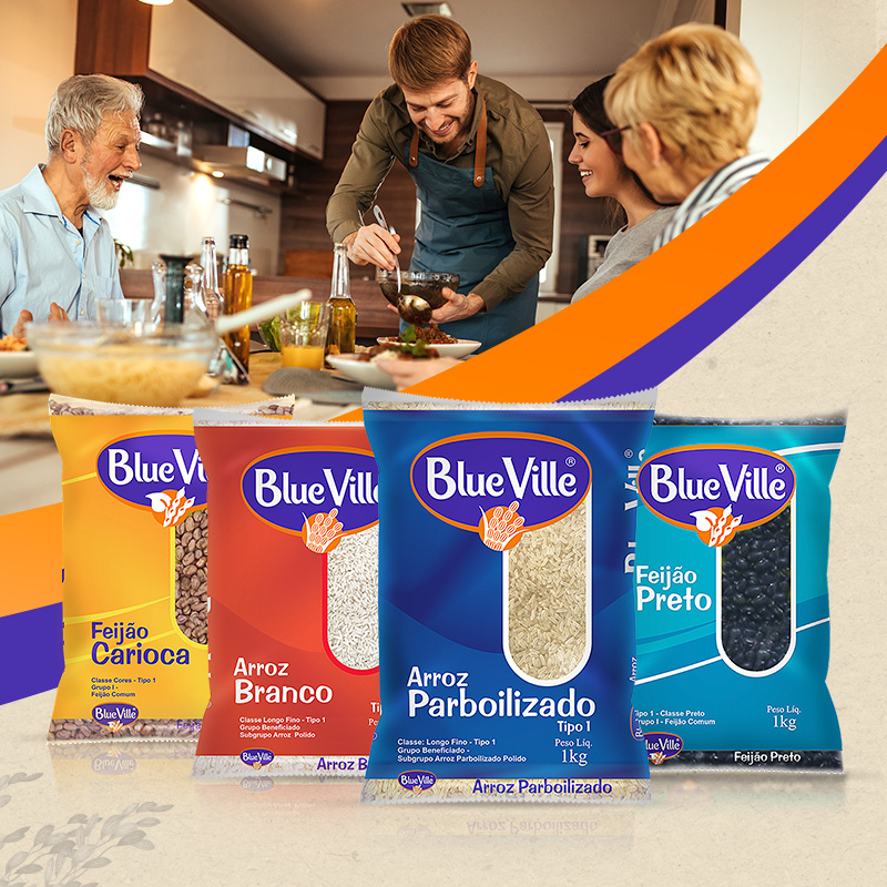 Criativo do case Blue Ville Alimentos